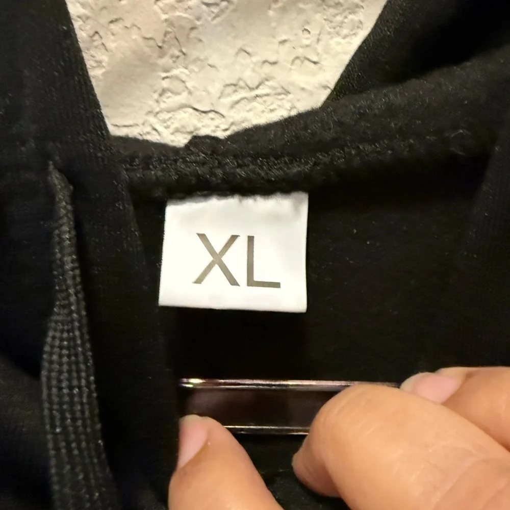 Black Bad Bunny Graphic Hoodie with Tour Design Size XL
